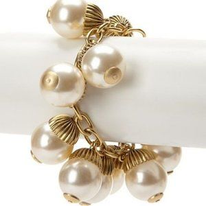 Lenora Dame Glass Pearls Ball & Chain Bracelet